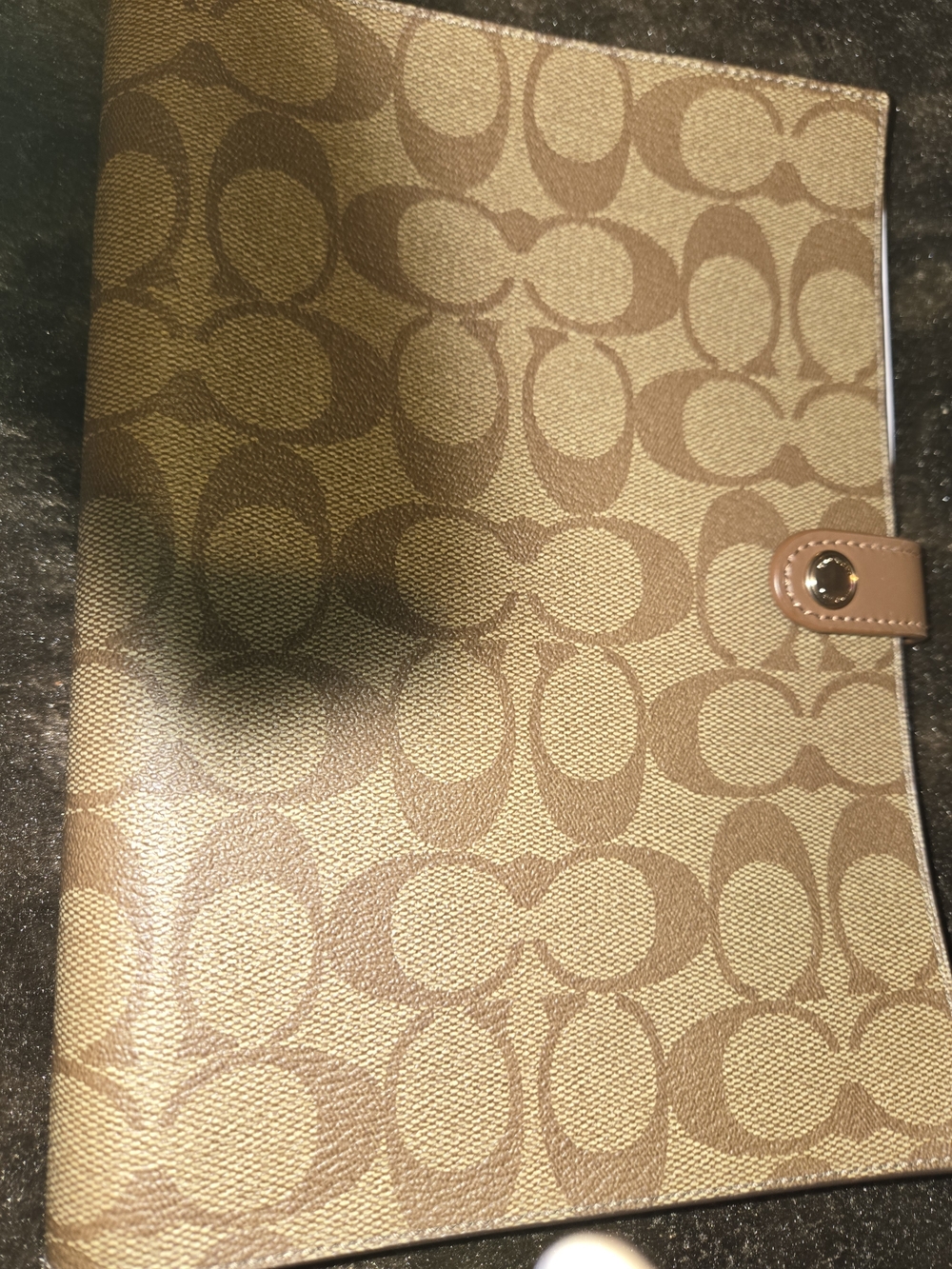 Coach Signature "C" Canvas Organizer Folio - Brown/Tan